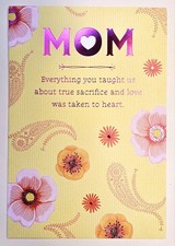 Happy Birthday, MOM / Greeting Card Large Format incl. Envelope 5.5 8" 