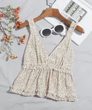 SHEIN Women's Size S Crop Floral Tank Top