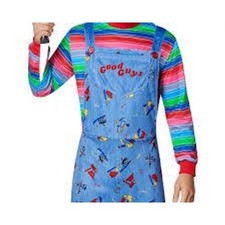 Chucky Good Guys Costume Mens Small Child's Play Striped Jumpsuit Horror Movie