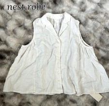 Nest Robe 2024AW Linen Tailored Collar Sleeveless Blouse Off White New