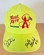 Vintage NASCAR Texas Pete Racing Billy Standridge #47 Autographed Hat Snapback