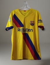 Mens Rakuten LaLiga FC Barcelona FCB #13 Unicef Yellow Soccer Jersey Size L