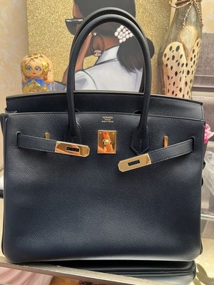 Hermes Birkin 30 Epsom leather Bleu Nuit Bag GHW