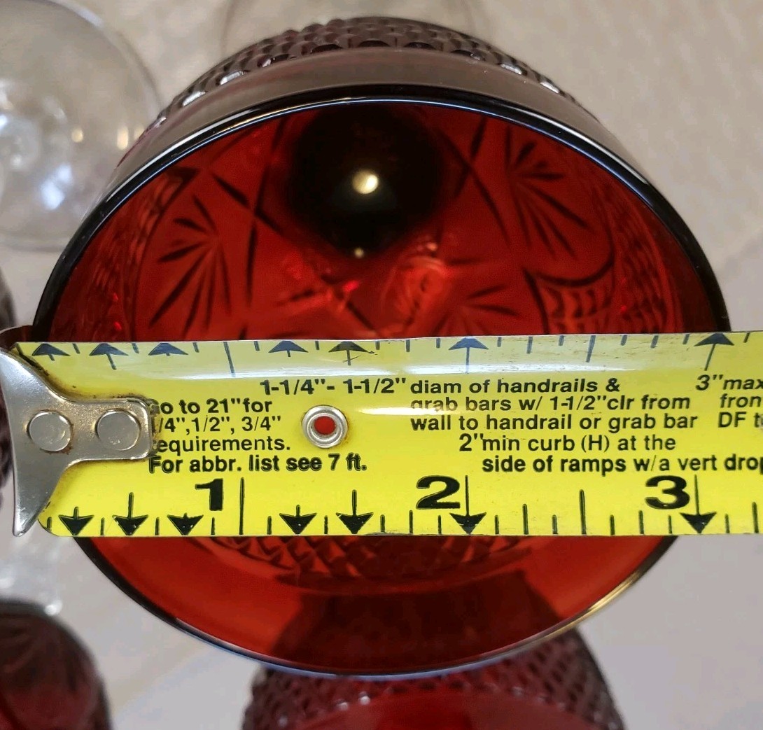 Set Of 4 Vintage Luminarc Cristal D'Arques Durand Antique Ruby Red Wine Glasses 