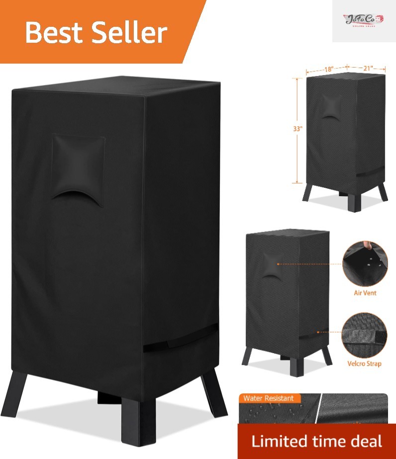 30-Inch Heavy-Duty Smoker Cover - Waterproof Polyester for Masterbuilt, Black