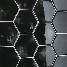 4 Sheets Black Hexagon Tiles Peel and Stick Backsplash Kitchen Stick on Back ...