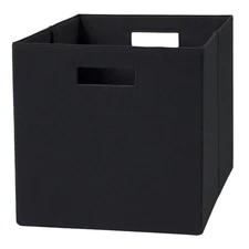 Better Homes & Gardens Collapsible Fabric Cube Storage Bin, Rich Black