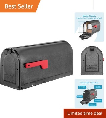 Weather-Resistant Pewter Mailbox   Secure Magnetic Closure & Easy Installation
