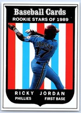 RICKY JORDAN 1989 Baseball Card Magazine '59 Topps #6 Rookie Stars RC Phillies. rookie card picture