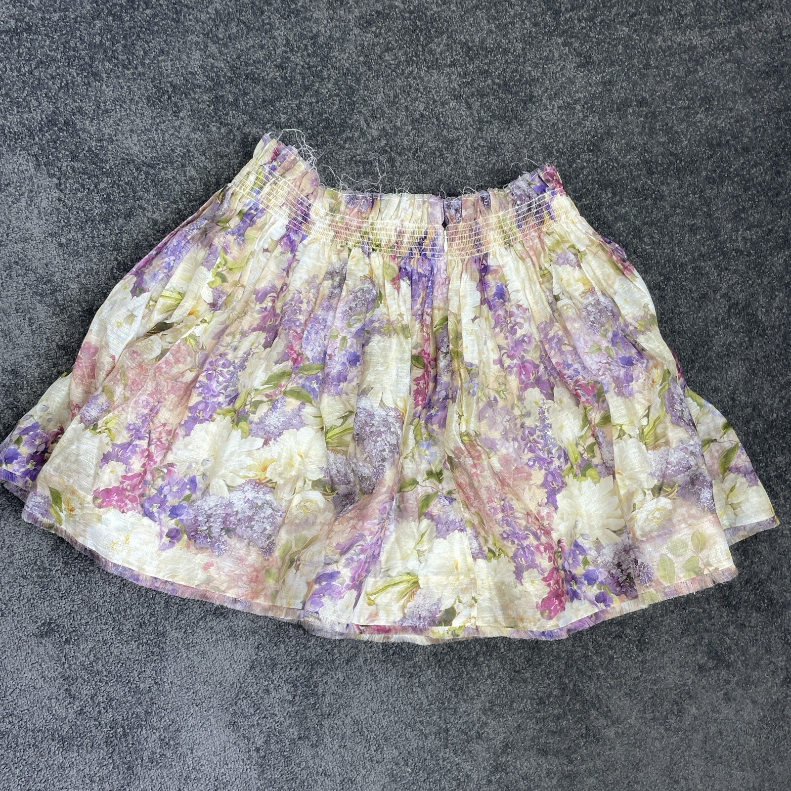 Zimmermann Sensory Flip Mini Skirt Size 4 16 au 10 us BNWT Floral Silk Ruffle