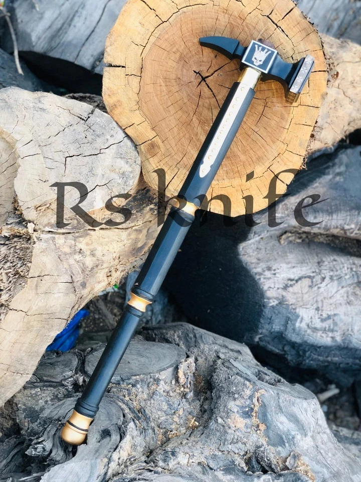 Handmade Viking War Hammer 32" | High Carbon Steel Medieval skull hammer gift - Image 2 of 4