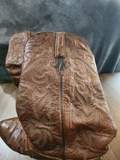 ostrich cowboy boots lucchese, brown, size 9,...