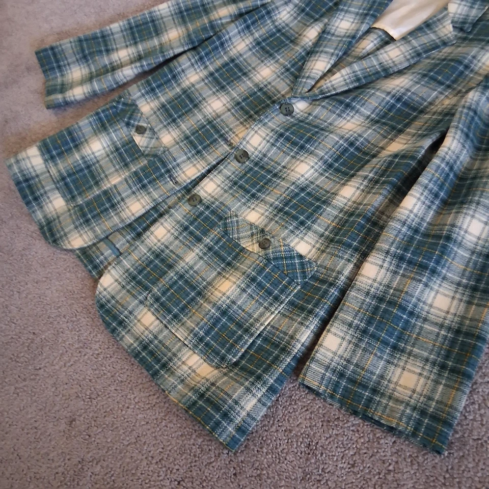 Pantalones de lana a cuadros verdes Pendleton vintage traje estilo academia oscuro Foto 3 de 4