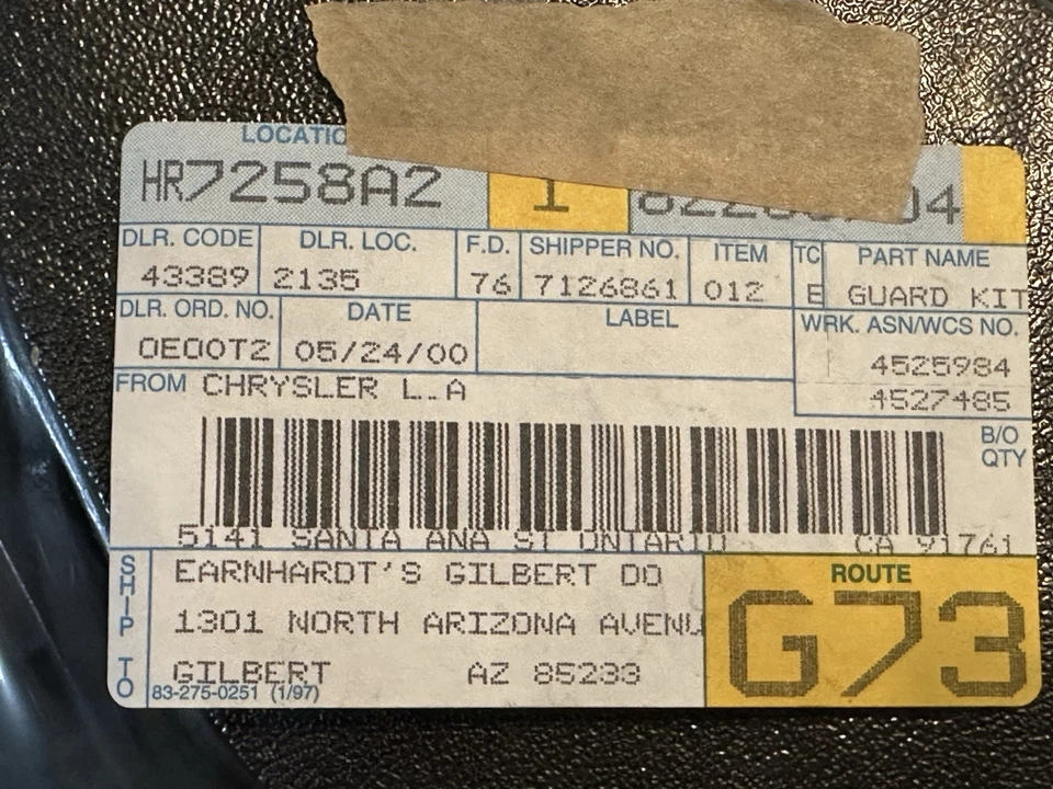 Mopar 82203704 高级后挡板 道奇 RAM 2000 DAKOTA DURANGO NOS — 第 3/4 张图片