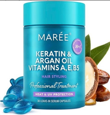 MAREE Hair Oil in Capsules for Frizzy Hair Vitamin Serum Heat Protection