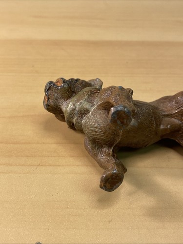 ANTIKE DEUTSCHE MINIATUR BEMALT METALL BULLE HUND Miniatur realistisch Gusseisen 3 Zoll - Bild 5 von 7