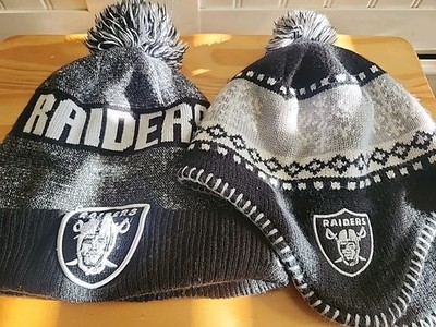 Two Las Vegas RAIDERS Stocking Caps Hats Lot Of 2