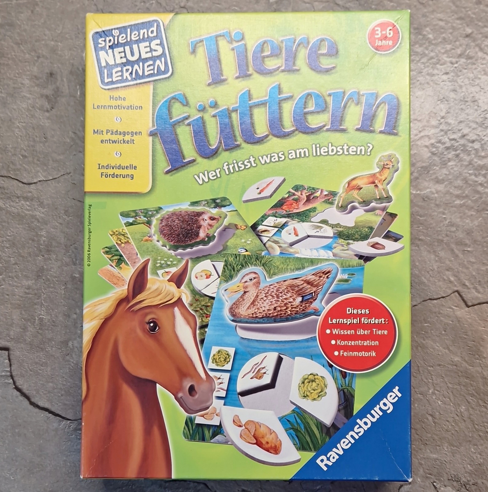 Ravensburger 250356 Spielend Neues lernen Tiere füttern Lernspiel ab 3–6 J.