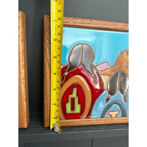 Set Vintage Sogni del Deserto Nativi Sud-Ovest Ceramica Cornice Piastrella Trivet Art - Foto 10 di 11