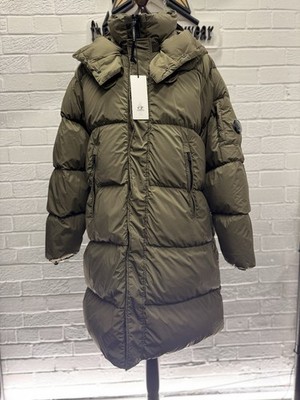 CP COMPANY 202A LENS BUTTON NYCRA-R LONG JACKET IN WALNUT BROWN Large / 25  P2P