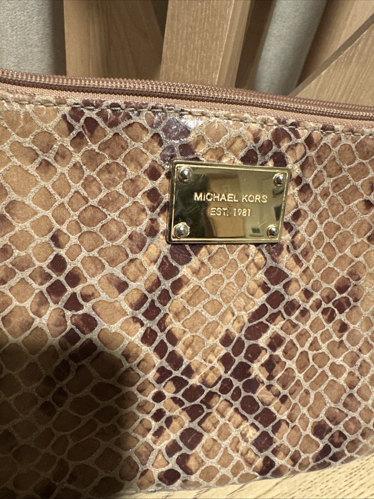 MICHAEL Kors Vintage Sloan Python Embossed Print … - image 2