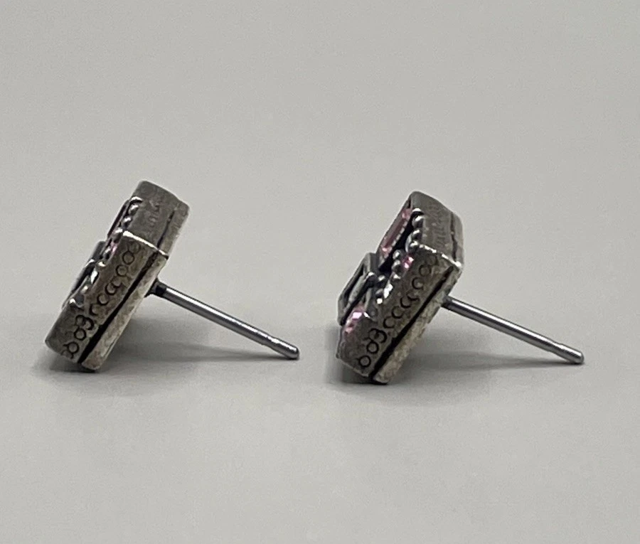 Pendientes para mujer Patricia Locke EE. UU. placa de plata perforada cristales de Swarovski 2002 Foto 2 de 4