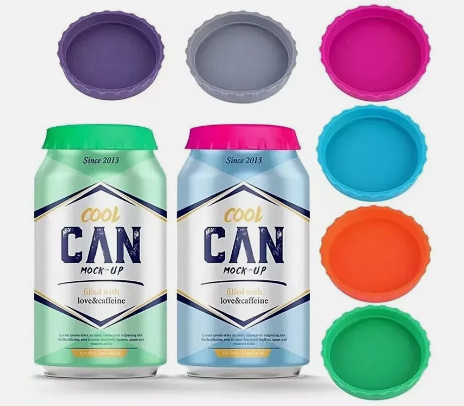 Drinks Can Silicone Lid Cap Cover Fizzy, Soft Drink, Beer 1/ 2/4/6 pack