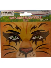 Face Art Tiger Gems And Face Stickers Costume Accessory