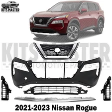NEW Front Bumper Cover Primed + Grille Assembly Kit For 2021-2023 Nissan Rogue