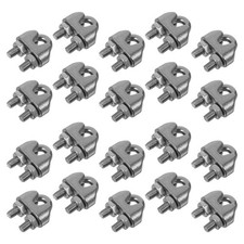 24pcs Wire Rope Clamp Heavy Duty Cable Stop Clamp Steel Wire Fixing Clip 