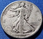A 1918 D Walking Liberty Silver Half Dollar. Nice Early Date