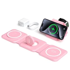 UCOMX 3 in 1 Charging Station for Multple Devices,Foldable 3 in 1 Wireless Ch...