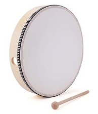 10 Inch Hand Drum with Wooden Drumstick Music Wood Frame Drum Musical Rhythm