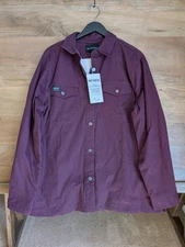 Wildfang The Essential Sherpa Lined Shacket Womens Large Red Button Front NWT