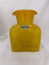 Blenko Citrine Mini 384 Water Bottle, Double Spout Pitcher