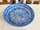 Vintage Stangl "Town & Country" Blue Spongeware Pie Plate Server Hand Painted
