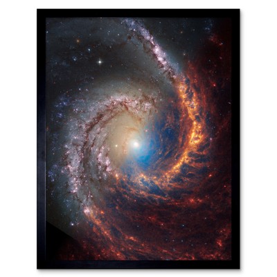 NASA Hubble James Webb Telescope Spiral Galaxy NGC 1566 Framed Art Picture 12x16