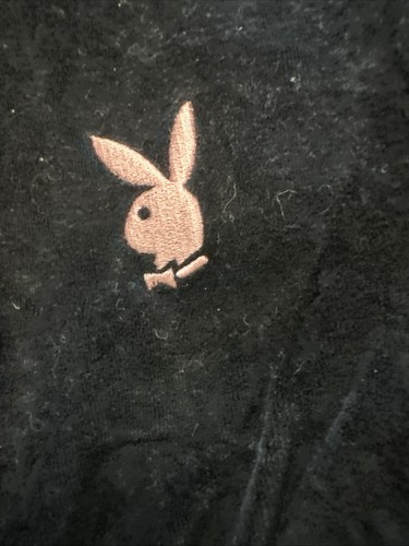 Sudadera con Capucha Recortada Playboy By Misguided Terciopelo Negro Talla 10 Ver Fotos - Imagen 6 de 22