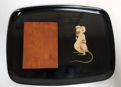 Vintage COUROC OF MONTEREY mouse cheese tray charcuterie cutting board MCM