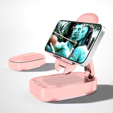 Gifts for Men,Cell Phone Stand with Wireless Bluetooth Speaker for Men Pink