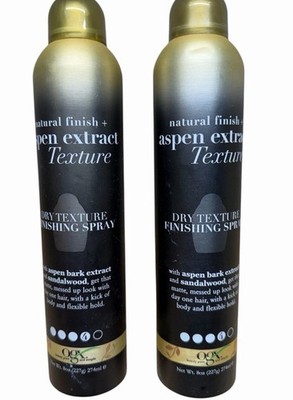 2x OGX Natural Finish + Aspen Extract Texture Dry Texture Finishing Spray 8oz ea