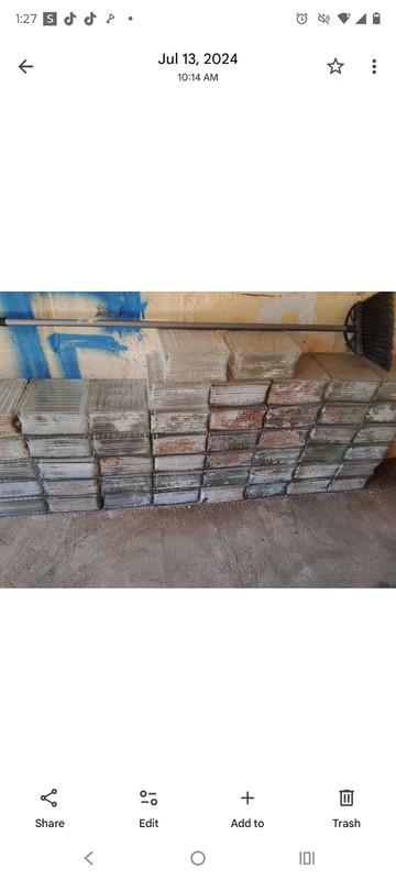 2 Glass BLOCKS Vintage MCM, Glass Block Brick Approx 7 3/4 x 7 3/4x 3 3/4- 1960s