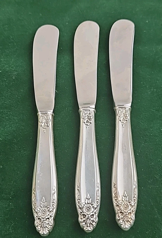 Juego de 3 paletas esparcidor de mantequilla de plata esterlina Prelude by International HH Foto 2 de 4