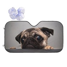 Pug Dog Car Windshield Sunshade Front Window Sun Visor Protector Fo... Fast Ship