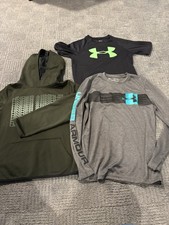 Lot Of 3 Long / Short Sleeve Shirts  Hoodie Boys Youth M Under Armour