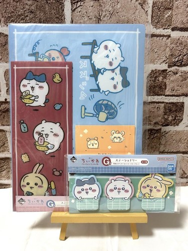 Ichiban Kuji Chiikawa G Prize Stationery Set of 2 Clear Files Sticky ...