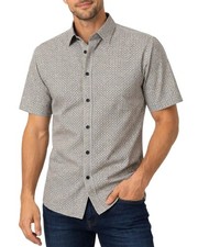Casa Moda Casual Fit Short Sleeve Shirt Yellow/Blue