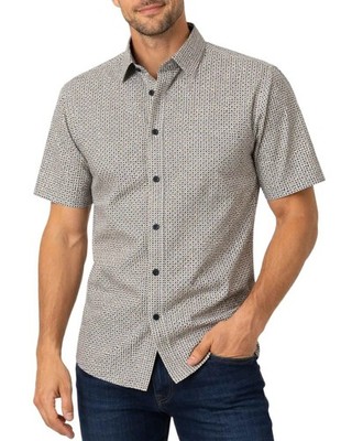 Casa Moda Casual Fit Short Sleeve Shirt Yellow/Blue