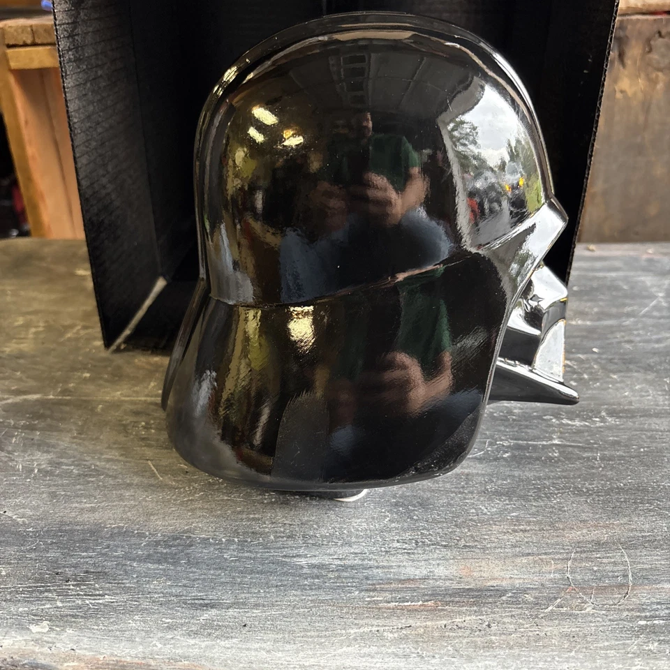 Star Wars Darth Vader Head Ceramic Coin Bank Black FAB 2014 Lucasfilm  - Image 4 of 4