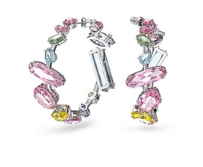 Swarovski Ambilight Drop Earrings Fresh Shiny Pink Big Circle Candy Earrings